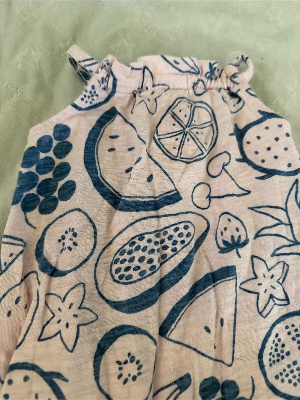 Pink Fruit Print Cotton Jumpsuit